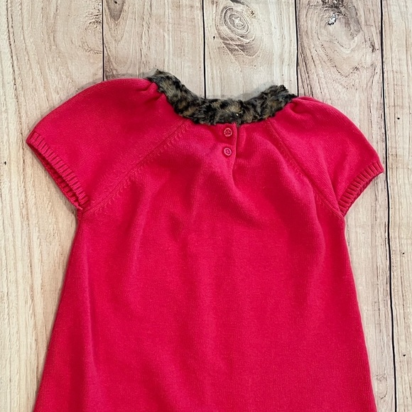 GYMBOREE Chic pink Knit Dress with Faux Fur Details/size 12 - Picture 6 of 6